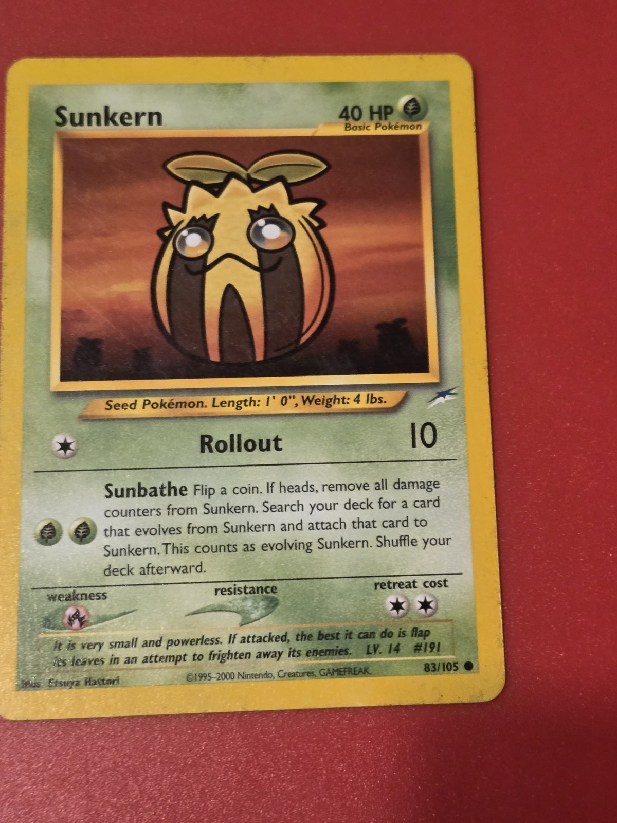 Sunkern 83/105 Neo Destiny Unlimited 2002 Pokemon Card Common LP