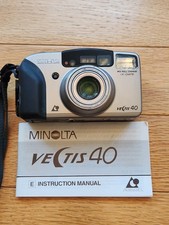 Minolta Vectis 40 APS Vintage Film Camera w/Manual Not Tested Loose Battery Door