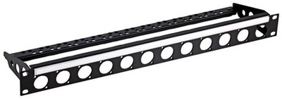 PENN ELCOM - 19'' Rack Panel Punched for 12 D Series Connectors - 1U