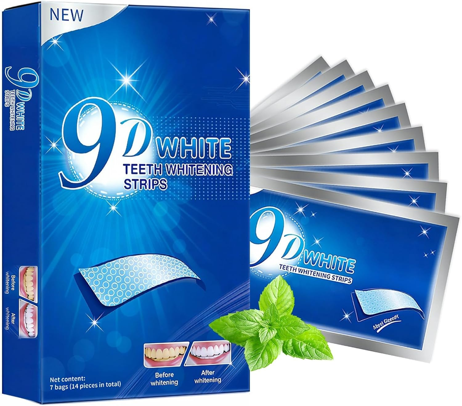 Teeth Whitening Strips - 9D Teeth Whitening Kit Professional Effects, Non-Sensit