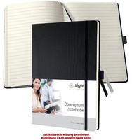 Sigel Notizbuch Conceptum, Din A4+, Liniert, Schwarz