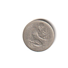 DEUTSCHLAND 50 PFENNIG 1973G CIRCULATED COIN