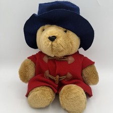 Eden Paddington Bear 15 Plush Wood Toggle Buttons Navy Blue Hat Red Coat