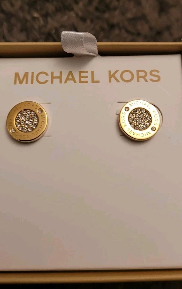 NWT MICHAEL KORS PLAQUE ROSE GOLD-TONE STAINLESS STEEL EARRINGS  - Image 2 of 4