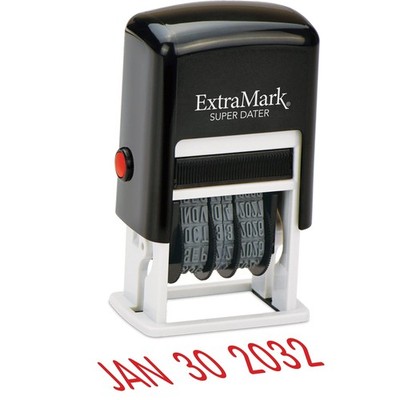 Super Dater Ink Stamp - Self-Inking Rubber Date Stamper - for Documents, Library