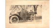 1910s Family Touring Car Real Photo Postcard Brass Era Auto Automotive Epoch