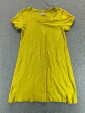 Lou & Grey for Loft T-Shirt Dress Yellow Slub Knit Coastal Casual Cotton Size XS