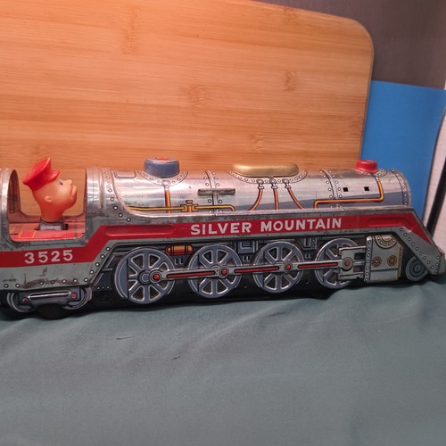 Vintage Modern Toys Silver Mountain 3525 Tin Train Japan Battery Operated Repair