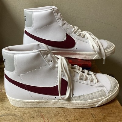 NWOB Nike Blazer Mid 77 White Dark Red, Size 12, BQ6806-120
