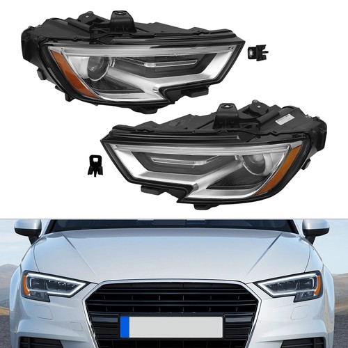 For 2017-2020 Audi A3 Xenon/HID Headlight Assembly Headlamps Left+Right Pair Set
