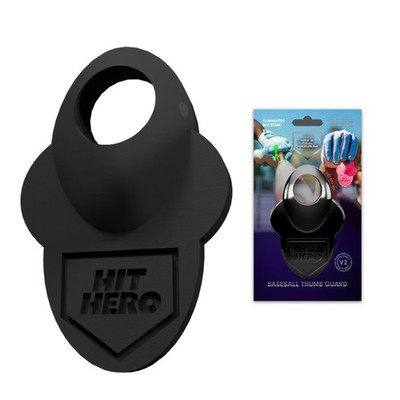 Hit Hero Baseball Thumb Guard, Batters Updated V2: Pro 10mm Thickness, Black