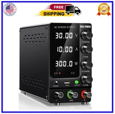 DC Power Supply Variable 30V 10A, Adjustable Switching Regulated DC Bench Power