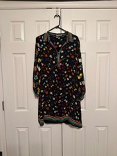 Alice + Olivia Lalita Collared Blouson Sleeve Mini Dress in Botanical Ditsy
