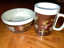 Cocoa Puffs Vintage 1970's Mail-Away West-Bend Thermo-Serv Insulated Bowl & Cup