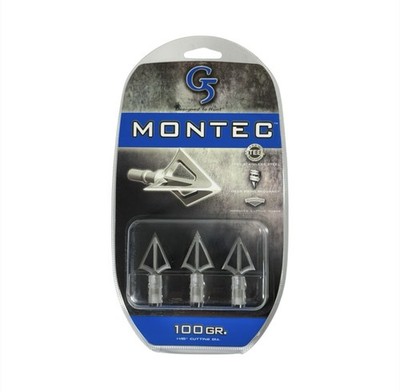 G5 Montec Broadheads Stainless Steel 100 Grain 1-1/16'' Cut - Pack of 3 Sealed