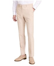 Tommy Hilfiger Mens Modern fit Dress Pants 34 / 34 Beige Solid Stretch
