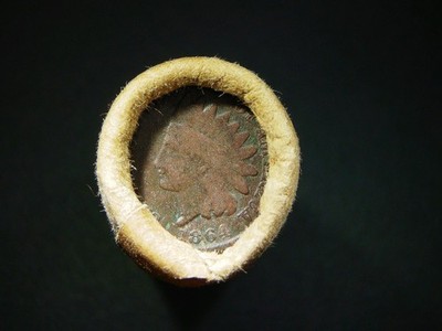 NICE 1864 1893 LIBERTY TAILS INDIAN HEAD PENNY ROLL ROCK RIVER BANK WYOMING R343