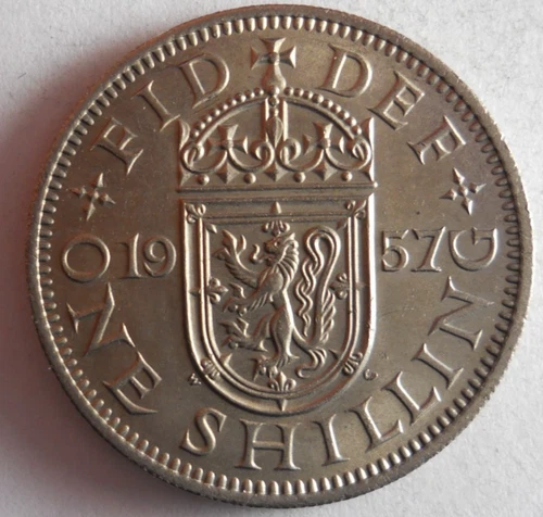 1957 Elizabeth II Shilling — photo from the most recent tracked eBay sale