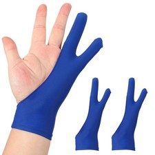 2pcs Artist Drawing Glove m Size Two Fingers Graphics Painting Glove Blue