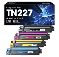 TN-227BK/C/M/Y High Yield Toner Cartridge Replacement for Brother TN 227