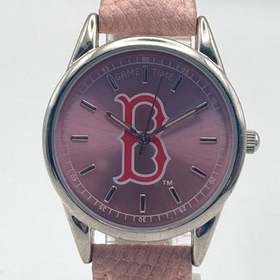 Boston Red Sox Women's Watch MLB 33mm Silver Tone Pink Dial New Battery 8.75''
