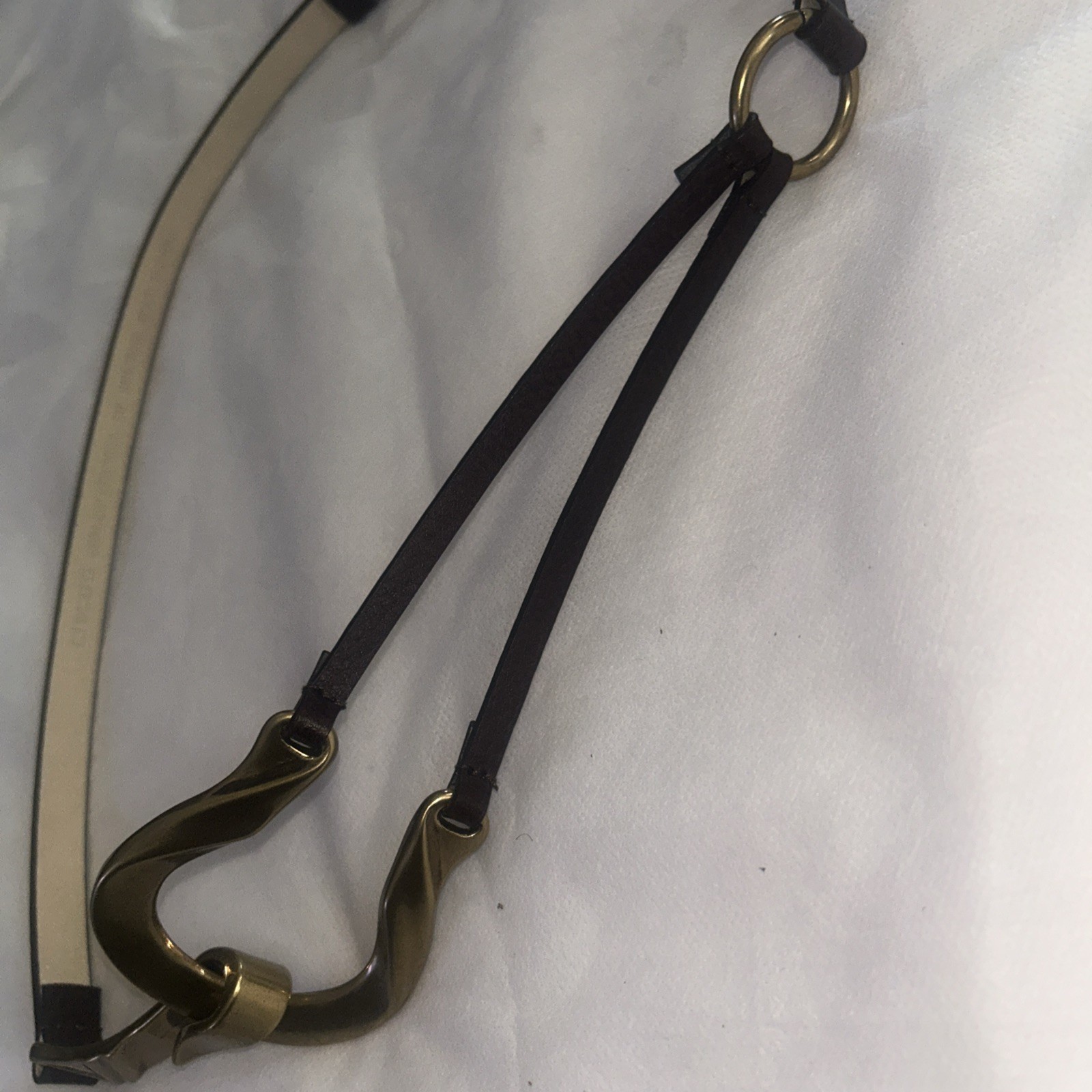 CHICOS Brown Leather Adjustable Back (Hook Belt) … - image 2