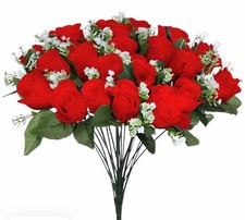 24 Count Bouquet Rose Bunch of Flower Artificial Silk Flowers