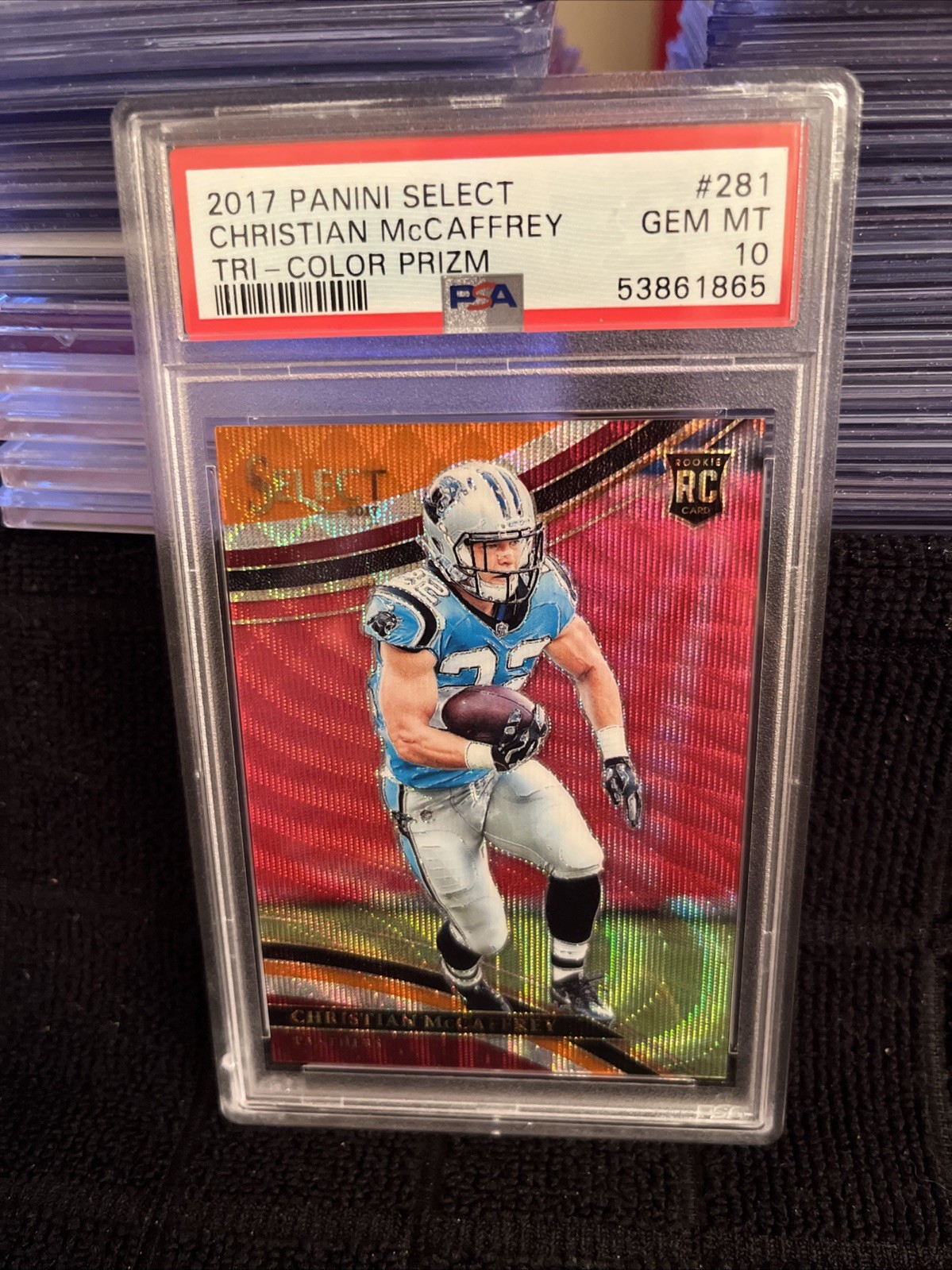 Christian McCaffrey Panini Select #281 Tri-Color