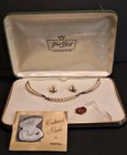 Van Dell 12k Gold Filled Cultured Pearl Necklace & Screw-on Earrings... Orig Box — photo 2