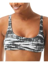 VINCE CAMUTO SWIM Women's Black Stretch Side-Lace Removable Cups Swimsuit Top M