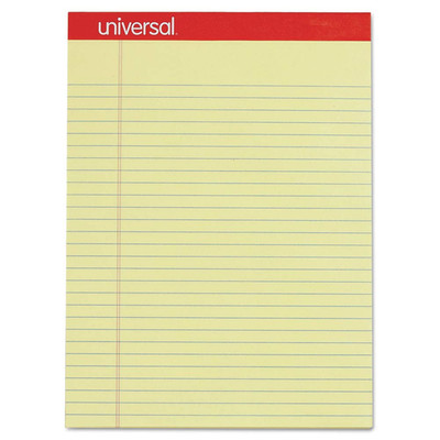 Universal 10630 Perforated Edge Writing Pad Legal/Margin Rule Letter Canary