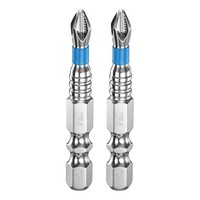 "2Pcs Anti-Rutsch Phillips Bit PH2 1/4\" Sechskant 2\" Blau FüR"