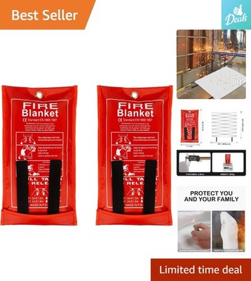 Emergency Fire Blanket Set - 40x40 Inch Fiberglass for Kitchen & Camping Safety
