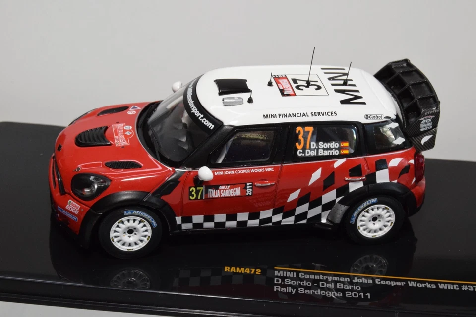 B24 1:43 IXO RAM472 MINI COUNTRYMAN JOHN COOPER WORKS #37 RALLY SARDEGNA 2011 MB - Immagine 3 di 4