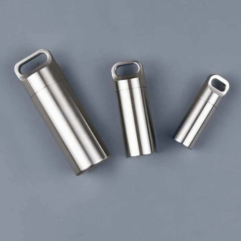 New Hight Stainless Steel Waterproof Charm Pendant Pill Storage Container Tool - Image 2 of 4