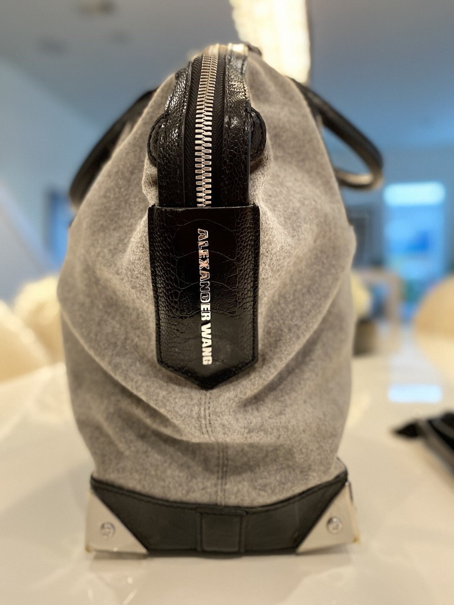 NEW! Alexander Wang “Emile” Handbag in Gray Wool w/ Receipt NEW! Alexander Wang “Emile” Handbag in Gray Wool w/ Receipt