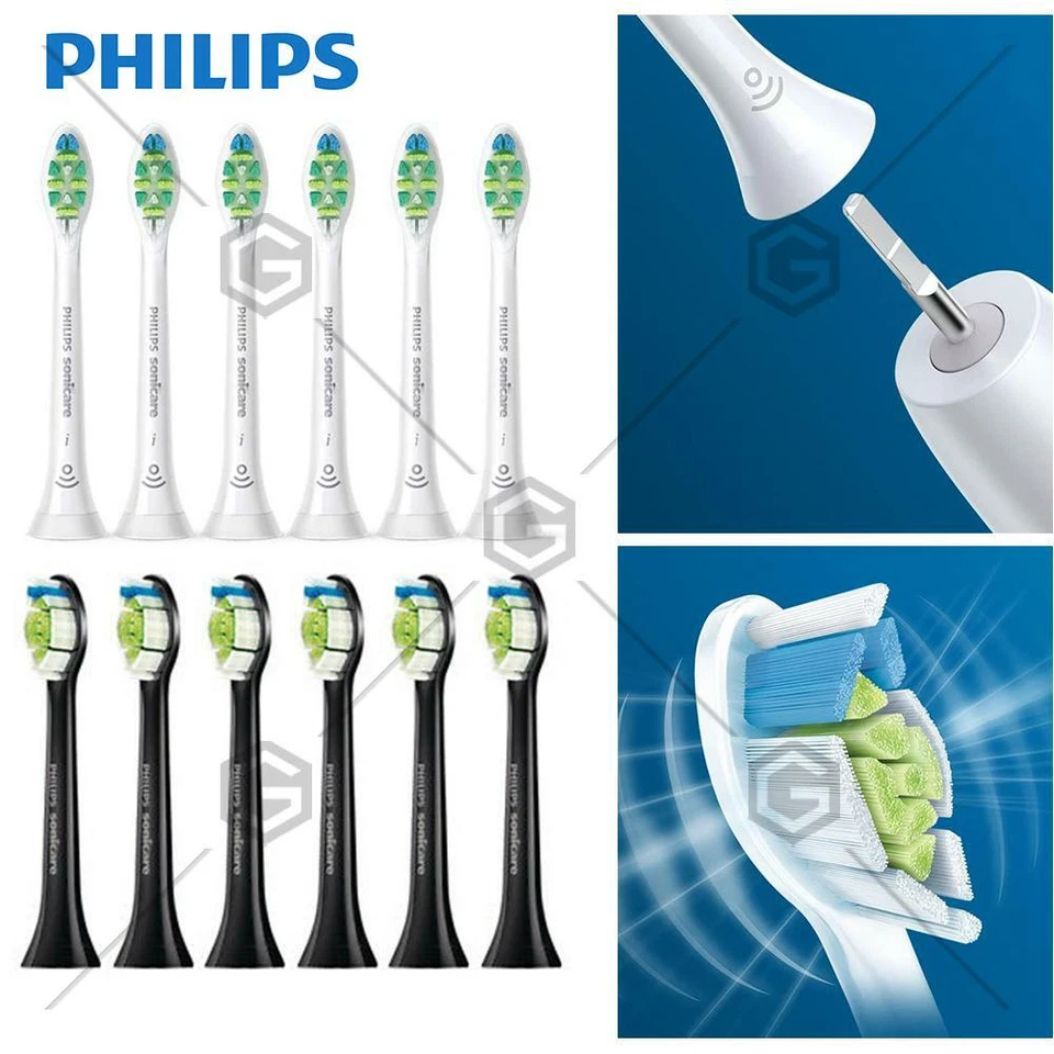 6-12X Philips Black White Electric Sonicare Toothbrush Heads Genuine Replacement - image 2 of 4