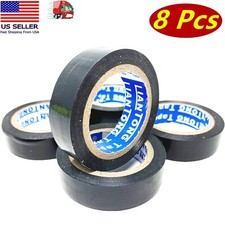 8 Rolls - 8M Black Electrical Tape , Insulating, Flame retardant 0.25    x 26 FT