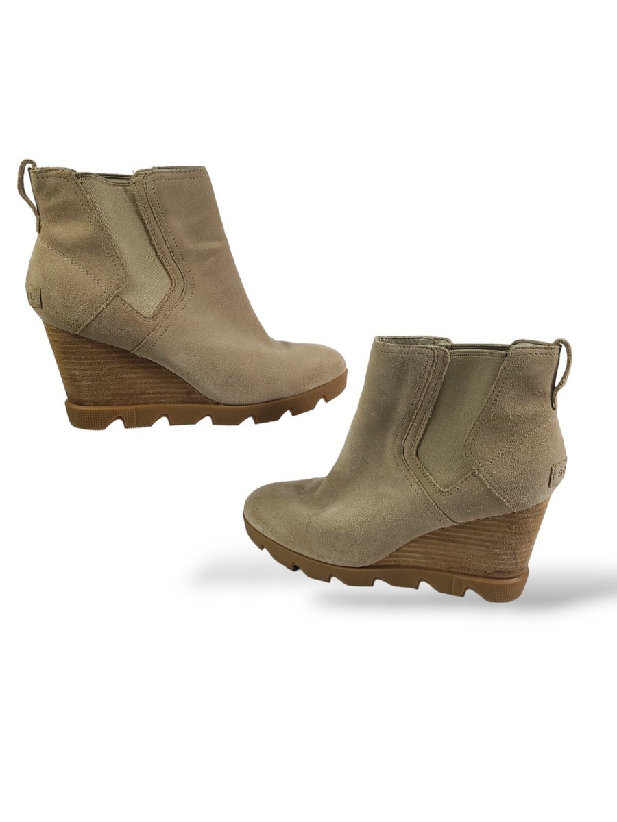 Sorel Joan Uptown Chelsea Women's Suede Leather Wedge Tan