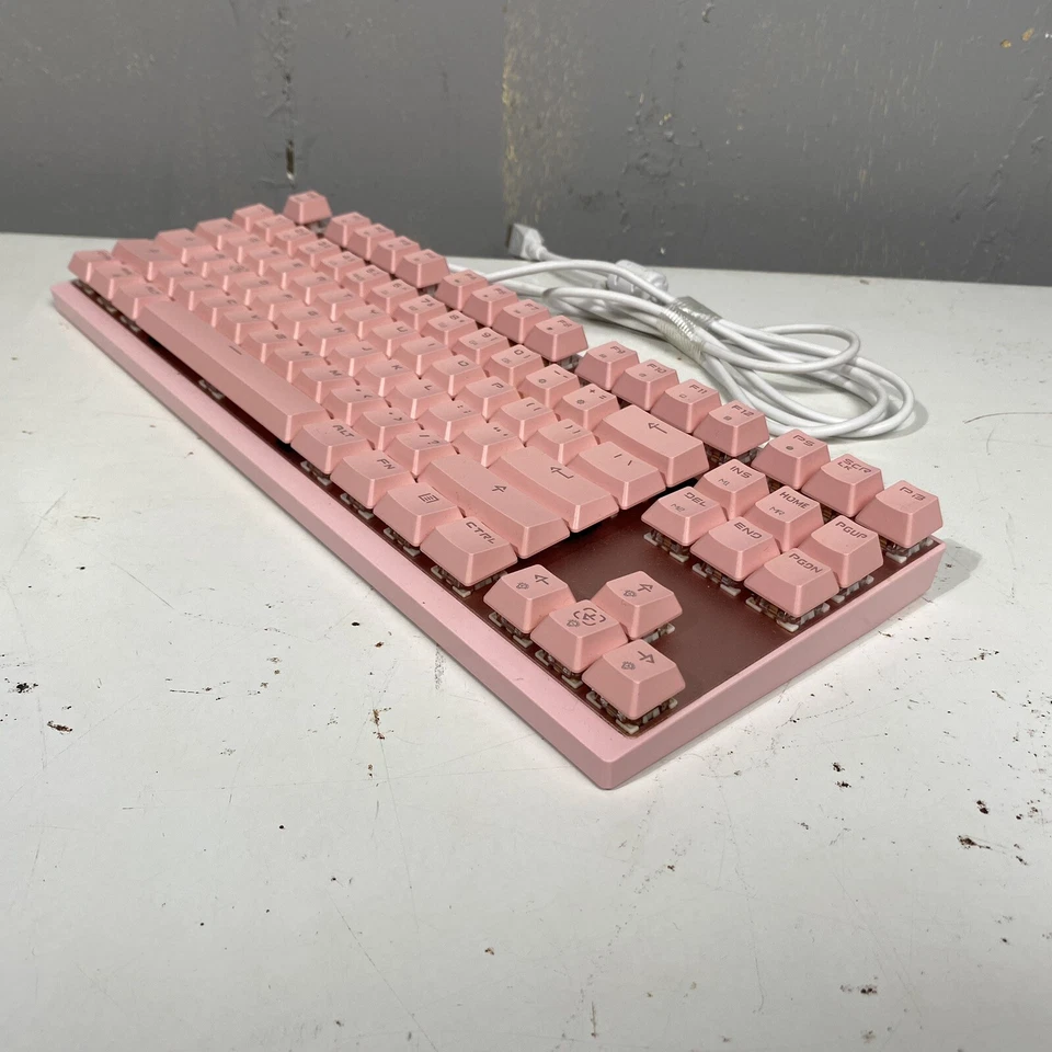 Mechanical Wired Keyboard White LED backlit *BARBIE PINK*  - Image 2 of 3