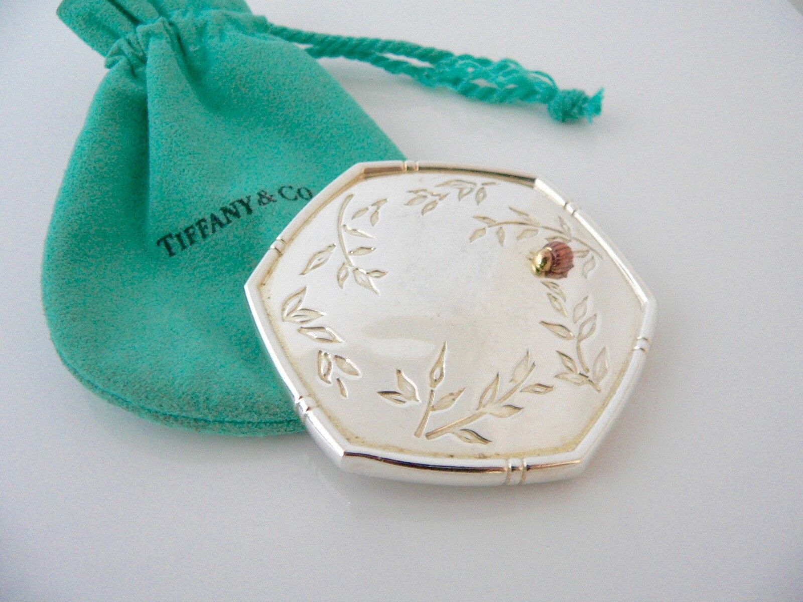 Tiffany & Co Silver Gold Bamboo Nature Ladybug Bu… - image 1