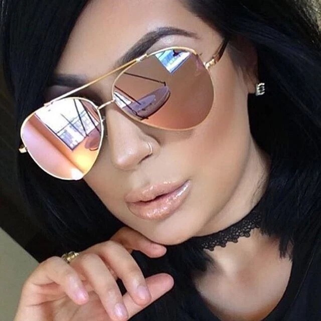 Chanel, Rose gold mirrored pilot sunglasses. - Unique Designer Pieces