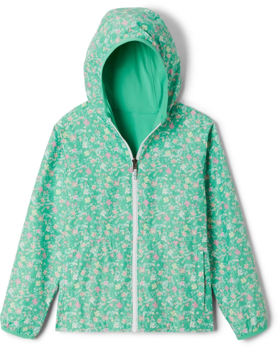 COLUMBIA YOUTH PIXEL GRABBER REVERSIBLE RAIN JACKET SIZE LARGE NWT