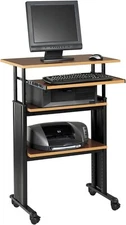 Safco 1929CY MUV Stand-Up Adjustable-Height Desk - Cherry/Black