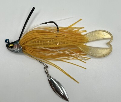Swim Jig Underspin Skirted Bass Swim Jig with Willow Blade trailer 1/2oz 