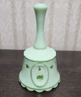 Vintage Westmoreland Green Milk Glass Floral Design Signed 1979
