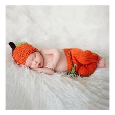 Newborn Photography Fashion Cute Halloween Pumpkins Hat Crochet Knitted Photo...