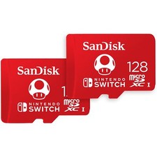 128GB SanDisk MicroSDXC Card for Nintendo Switch High Speed 2 Pack