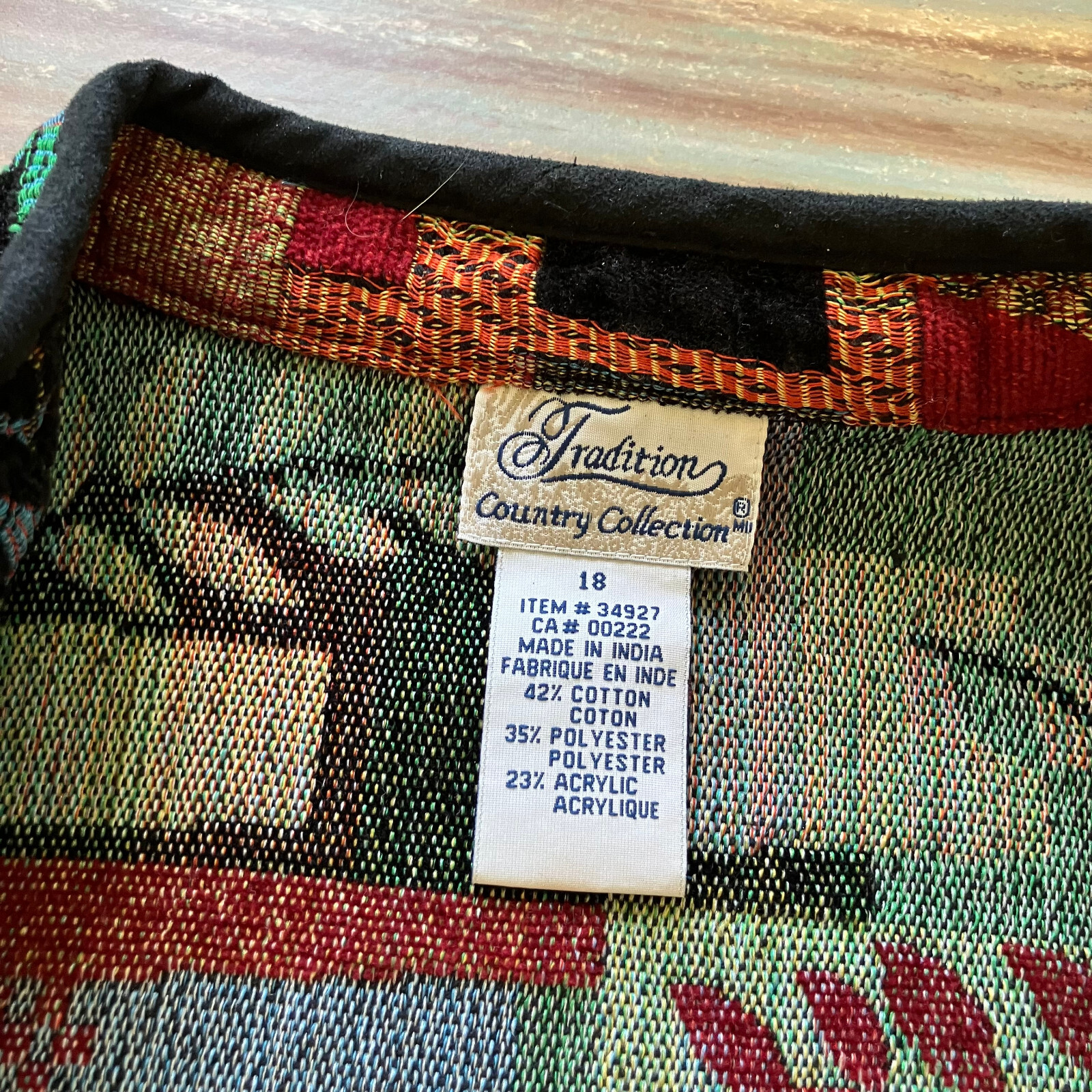 Textured Chenille Patchwork Tapestry Jacket Tradi… - image 4