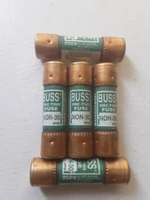 COOPER BUSSMANN NON 30 AMP 25O VOLT CARTRIDGE FUSE  BP/NON-30 FREE S&H (5 FUSES)